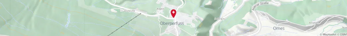 Map representation of the location for Apotheke Oberperfuss in 6173 Oberperfuss